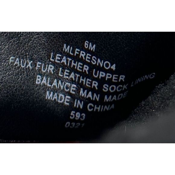 Marc Fisher Sandals Womens Size 6 Leather Black Fresno Shearling Sherpa Slides - Picture 8 of 10